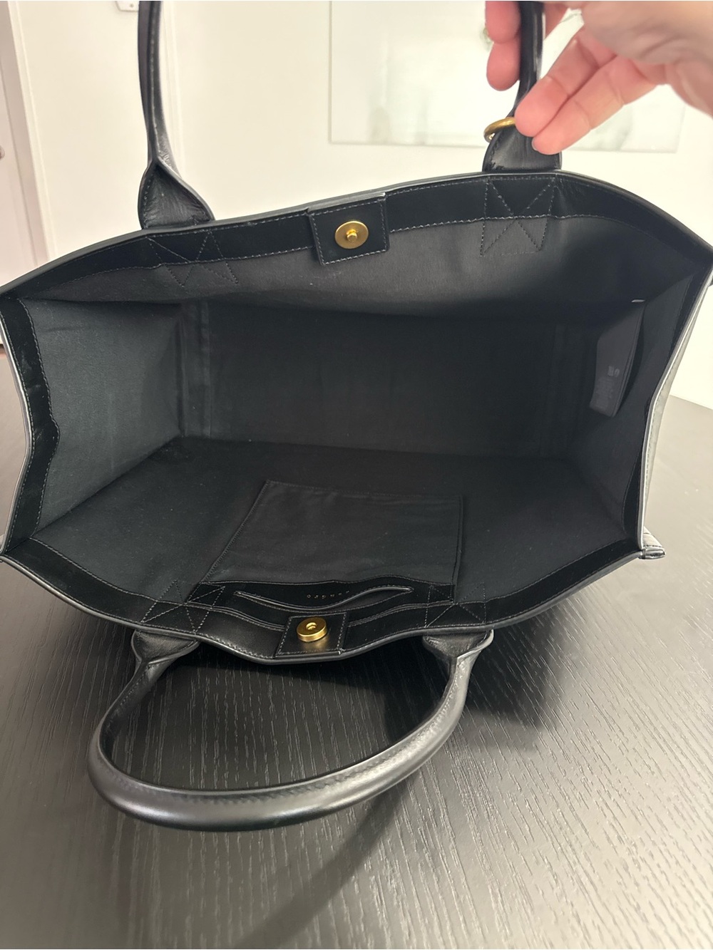 EUC Sandro Black leather book tote large - Picture 8 of 9